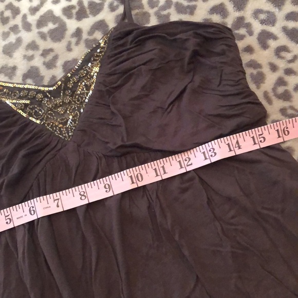 FINAL PRICE Motherhood Maternity Brown Sequin Mesh Cami Tank Top Rayon Medium - Picture 9 of 14